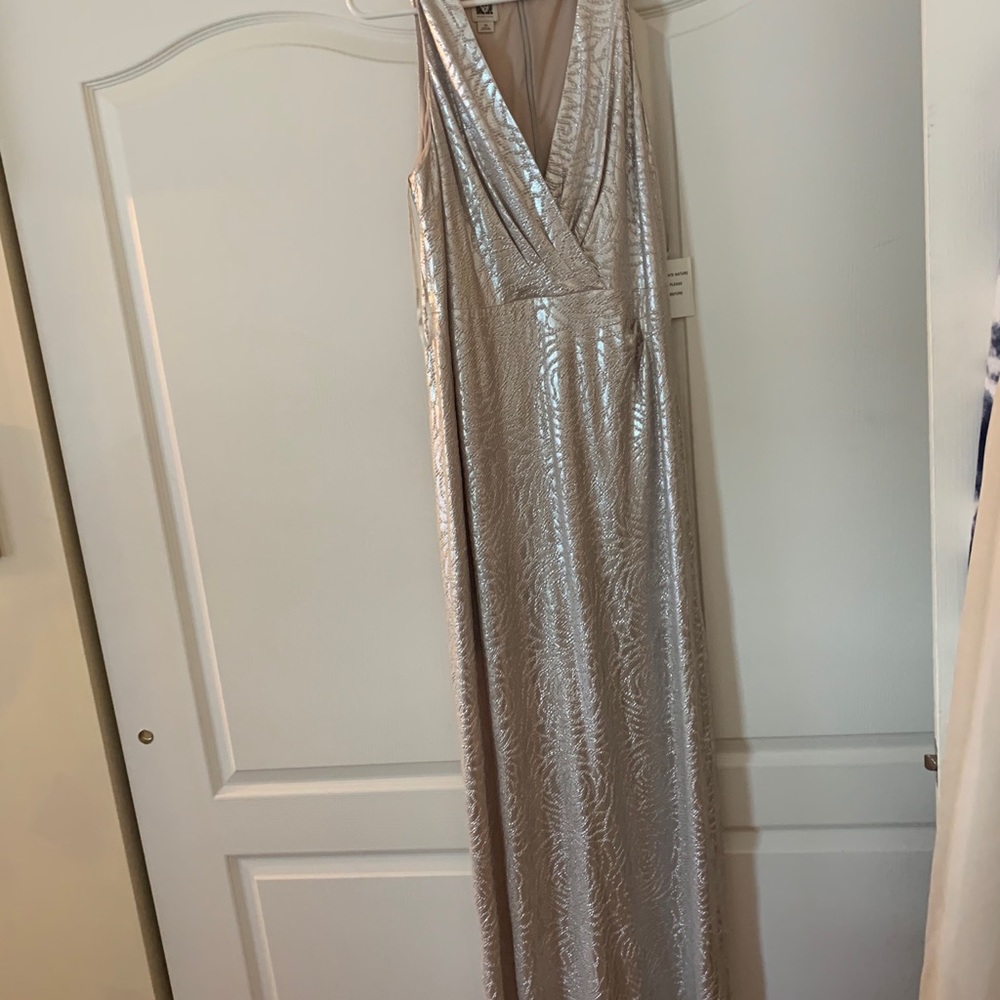 Anne Klein gold floor length gown